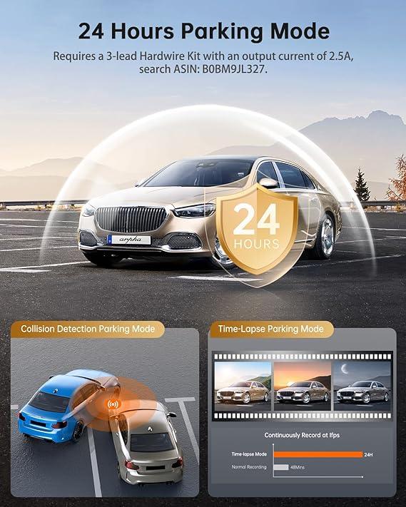 Arpha A14 1CH Dash Cam 4K with Voice Control 24H Parking Mode - Image 6