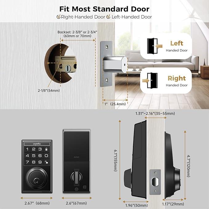 Arpha D100 Electronic Keypad Deadbolt Lock Auto-Lock Anti-Peeking Password - Image 6