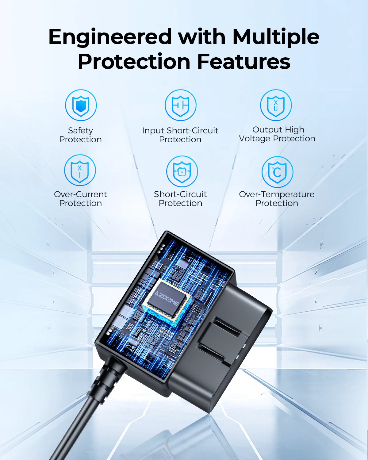 AZDOME OBD Hardwire Kit Mini USB Port, Support Parking Mode, 11FT 12V-24V to 5V for Dash Cam with Mini USB Port, Low Voltage Protection - Image 5