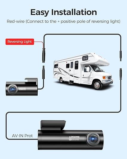 AZDOME Extend Cable 4 Pin 10m for M300S/M550 Pro/PG17/PG17 Max/PG17 Pro/GS63H Pro - Image 4