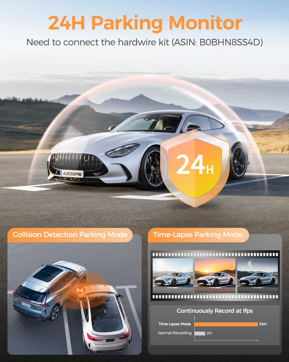 AZDOME M17 Pro Dash Cam - Voice-Activated, 3K Single Channel with 2K Front & 1K Rear Lenses, Super Night Vision, WiFi Enabled, App Control, Includes 64GB Card, Supports Up to 256G, Loop Recording & Emergency Lock - Image 8