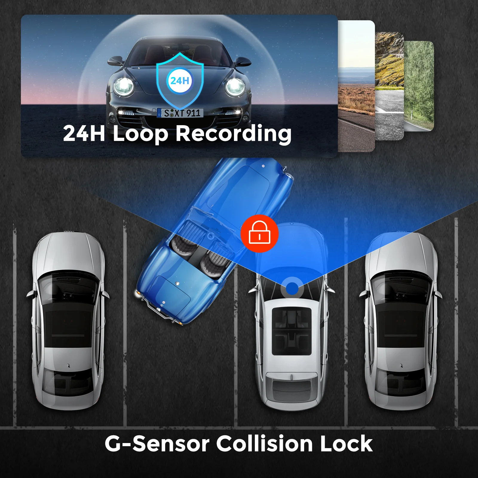 AZDOME M27 1CH Dash Cam 2K with  3" Display 24H Parking Mode - Image 6