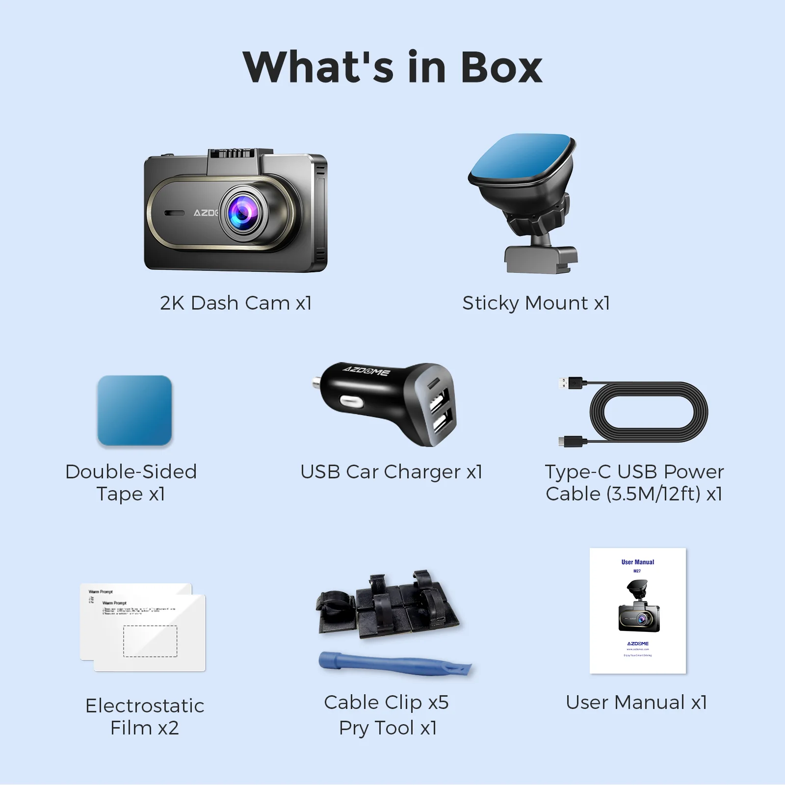 AZDOME M27 1CH Dash Cam 2K with  3" Display 24H Parking Mode - Image 7