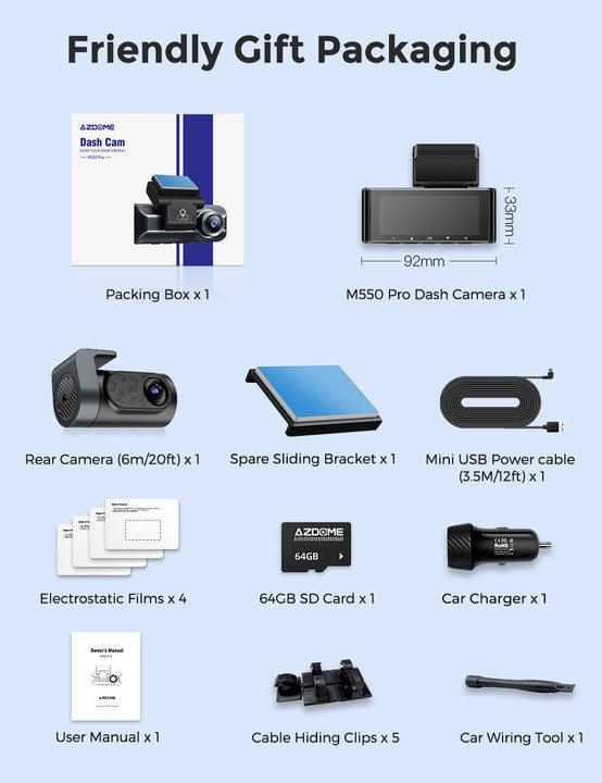 AZDOME M550 Pro 2CH Dash Cam 4K with  3.19'' Screen IR Night Vision 24H Parking Mode - Image 10