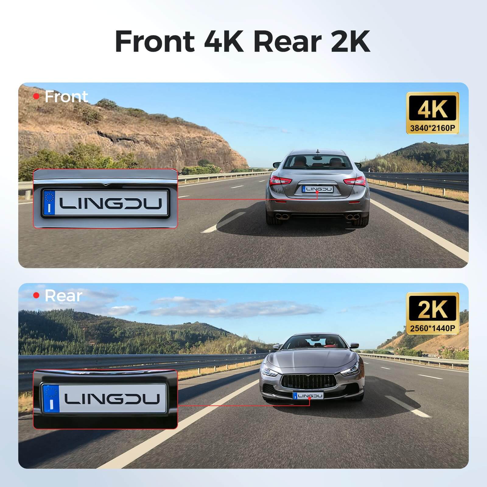 LINGDU LD02 2CH Dash Cam 4K with 3" Screen IR Night Vision 24H Parking Mode - Image 3